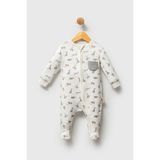 Tiffany Baby Erkek Bebek African Animals Theme Fermuarlı Tulum Ekru 32040 - 6 - 9 Ay