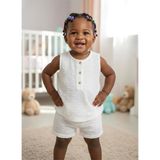 Tiffany Baby Kız Bebek Pure Theme Müslin Düğmeli Kolsuz Tişört Beyaz 20139 - 9 - 12 Ay