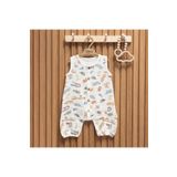 Tiffany Baby Müslin Caravan Theme Kısa Atlet Tulum 61023 Tulum Erkek 6-9 AY Ekru