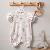 Tiffany Baby Sunny Garden Yarım Kol Kısa Bebek Tulumu 2410026 - Ekru - 6 - 9 Ay