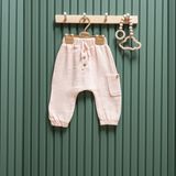 Tiffany Cep Datylı Müslin Bebek Pantolon - Pudra - 24 - 36 Ay Pudra