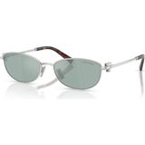 Tiffany Co. Tf 3115 600165 56 Unisex Oval Gümüş Aynalı Metal Güneş Gözlüğü - Gri