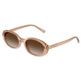 Tiffany & Co. TF 4242D 82683B Opal Çıplak Plastik Oval Güneş Gözlüğü Kahverengi Gradyan Lens