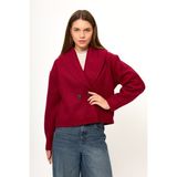 Tiffany & Tomato Dokulu Kaşe Ceket - Bordo