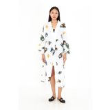 TIFFANY&TOMATO Göz Baskılı Uzun Müslin Kimono
