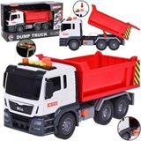 Tıfıl Toys 1:12 Sürtmeli Sesli Işıklı Kırmızı Damperli Oyuncak Kamyon