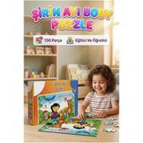 Tıfıl Toys 130 Parça Şirin Ayı Boby - 27x40cm Hayvan Temalı Eğitici Zeka Geliştirici Oyuncak Yapboz