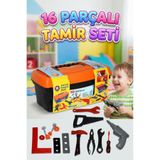 Tıfıl Toys 16 Parçalı Çantalı Matkap ve El Aletleri Eğitici Öğretici Tamir Çantası Oyuncak Seti