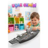 Tıfıl Toys 18 Parçalı Fonksiyonel Uçak Savaş Gemisi 88 cm Asker Figürlü 7 Taşıtlı Oyuncak Uçak Seti
