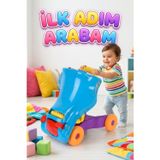 Tıfıl Toys 2'si 1 Arada İlk Adım Arabası ve İlk Arabam Renkli Pratik Eğitici Bin-Git Oyuncak Yürüteç