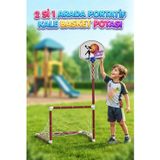 Tıfıl Toys 2'si 1 Arada Portatif Futbol Kalesi ve Basketbol Potası Seti Eğlenceli Eğitici Spor Oyuncağı 126 Cm