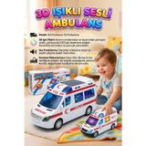 Tıfıl Toys 3D Işıklı Sesli Pilli Çarp-Dön Mekanizmalı 17cm Gerçekçi Tasarımlı Eğlenceli Oyuncak Ambulans