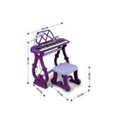 Tıfıl Toys 49 Tuşlu Mikrofonlu Org Piyano Seti, Standlı Tabureli, Mor