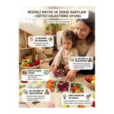 Tıfıl Toys 50 Kartlı Resimli Meyve ve Sebze Eğitici İngilizce Destekli Zeka Oyuncak Kart Oyunu