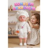 Tıfıl Toys 50cm Türkçe Konuşan Oyuncak Ezgi Bebek Kafası Kolları ve Bacakları Et Bebek Gövdesi Sert Plastik BEYAZ