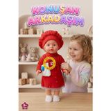 Tıfıl Toys 50cm Türkçe Konuşan Oyuncak Ezgi Bebek Kafası Kolları ve Bacakları Et Bebek Gövdesi Sert Plastik KIRMIZI