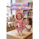 Tıfıl Toys 50cm Türkçe Konuşan Oyuncak Ezgi Bebek Kafası Kolları ve Bacakları Et Bebek Gövdesi Sert Plastik PEMBE