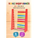 Tıfıl Toys 6 Sıralı Ahşap Renkli Abaküs - Okul Öncesi ve Evde Eğitici Sayı Sayma ve Matematik Öğrenme Oyuncağı