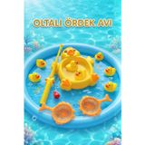 Tıfıl Toys 7 Ördekli Oltalı Eğlenceli Eğitici Ördek yakalama ve Eğitici Banyo Havuzu Oyuncağı Seti 27 cm