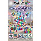Tıfıl Toys 72 Parça Manyetik Yapı Blokları Seti–Mıknatıslı STEM Eğitici 3D Oyuncak- Mobil & Kitapçık Destekli
