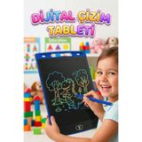Tıfıl Toys 8.5 inç LCD Kalemli Çizim Kilitlemeli Silmeli Eğitici Oyuncak Çizim Tableti Mavi