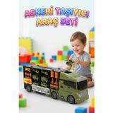 Tıfıl Toys Asker Taşıyıcı 57 CM Tır 14 Parça Helikopter ve Zırhlı Araçlı Dorseli Eğitici Oyuncak Araç Seti