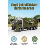 Tıfıl Toys Askeri Kurtarma Aracı - Çek Bırak Fonksiyonlu Vinçli Çekicili Oyuncak Kamyon