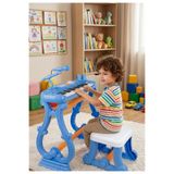 Tıfıl Toys Ayaklı Tabureli 37 Tuşlu Mikrofonlu Org Piyano Seti Mavi