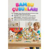 Tıfıl Toys Bambu Çubuklar 300 Parça Eğitici Yapım Seti - Zeka Geliştirici İnşa Blokları Oyuncak