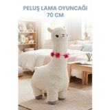 Tıfıl Toys Beyaz Peluş Lama 70 Cm ; Sevimli Ve Konforlu Uyku Yastığı Ve Sarılma Arkadaşı Dekoratif Oyuncak