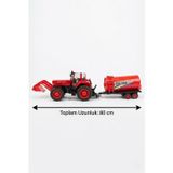 Tıfıl Toys Dev Boy Sürtmeli ve Sökülebilir Tankerli Oyuncak Traktör 80 cm Eğitici Çocuk Oyuncağı KIRMIZI