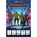 Tıfıl Toys Dörtlü Kutulu Kahraman Seti Batman Örümcek Adam Hulk Kaptan Amerika Figür Oyuncağı