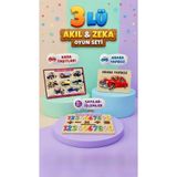 Tıfıl Toys Farbu Oyuncak Ahşap Bultak Puzzle 8 Parça Arka Yüzü Yazı Tahtalı Yapboz Kara Taşıtları