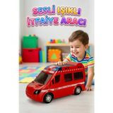 Tıfıl Toys Işıklı Sesli Pilli Çarp-Dön Mekanizmalı Gerçekci Siren Sesli Kırmızı Oyuncak İtfaiye Arabası
