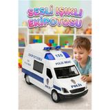 Tıfıl Toys Işıklı Sesli Pilli Çek-Bırak Mekanizmalı Metal Açılabilir Kapılı Polis Tasarımlı Oyuncak Araba