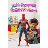 Tıfıl Toys Işıklı Sesli Pilli Kafası ve Eklemleri Hareket Eden 30cm Detaylı Oyuncak Örümcek Adam Figürü