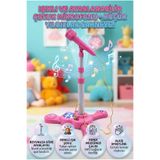 Tıfıl Toys Işıklı ve Ayarlanabilir MP3 Bağlantı Özellikli Çocuk Mikrofonu Alkış Efektli Oyuncak Mikrofon