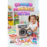 Tıfıl Toys Işıklı ve Sesli Çocuk Çamaşır Makinesi Minik Ev Hanımlarına Özel Eğitici Oyuncak Çamaşır Seti
