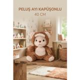Tıfıl Toys Kapşonlu Sevimli Kahverengi Ayıcık 40 Cm Sevimli Konforlu: Peluş Uyku Yastığı Ve Sarılma Arkadaşı Dekoratif Oyuncak