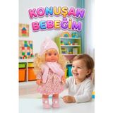 Tıfıl Toys Lucia Girl Konuşan 35 cm - Etkileşimli Kolları Bacakları ve Kafası Et Kutulu Atkılı Oyuncak Bebek