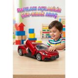 Tıfıl Toys Maserati MC20 Çek-Bırak Model Araba - Açılır Kanat Kapı - 1:24 Ölçekli Metal Oyuncak Araç KIRMIZI