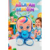 Tıfıl Toys Mavi Kostümlü Ağlayan Ve Konuşan Et Bebek Emzikli ve Biberonlu İnteraktif Oyuncak Bebek