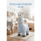 Tıfıl Toys Mavi Peluş Lama 70 Cm ; Sevimli Ve Konforlu Uyku Yastığı Ve Sarılma Arkadaşı Dekoratif Oyuncak