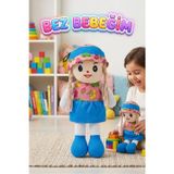 Tıfıl Toys Meyveli Bebeğim! 42cm Meyve Desenli Elbiseli ve Şapkalı Oyun Arkadaşı El Yapımı Oyuncak Bez Bebek MAVİ