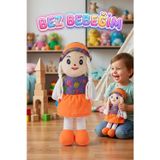 Tıfıl Toys Meyveli Bebeğim! 42cm Meyve Desenli Elbiseli ve Şapkalı Oyun Arkadaşı El Yapımı Oyuncak Bez Bebek TURUNCU