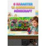 Tıfıl Toys Minecraft Uyumlu Süper Kahramanlar Figür Seti - 6 Karakterli Aksesuarlı Çocuk Oyuncak Hediye Seti