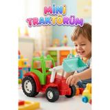 Tıfıl Toys Mini Traktörüm! Fileli 25cm Tekerlekli Ayarlanabilir Hareketli Kepçeli Oyuncak Traktör