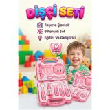 Tıfıl Toys Minik Diş Hekimi - Çantalı Gözlüklü 9 Parça Dişçi Ekipman ve Alet Eğitici Oyuncak Seti Pembe