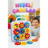 Tıfıl Toys Neşeli Renkli Çarklar! 10 Parça Mekanik Hareketli Taşınabilir Zeka Geliştirici Eğitici Oyuncak
