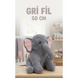 Tıfıl Toys Peluş Nazlı Fil Gri 50 Cm Sevimli Konforlu: Peluş Uyku Yastığı Ve Sarılma Arkadaşı Dekoratif Oyuncak